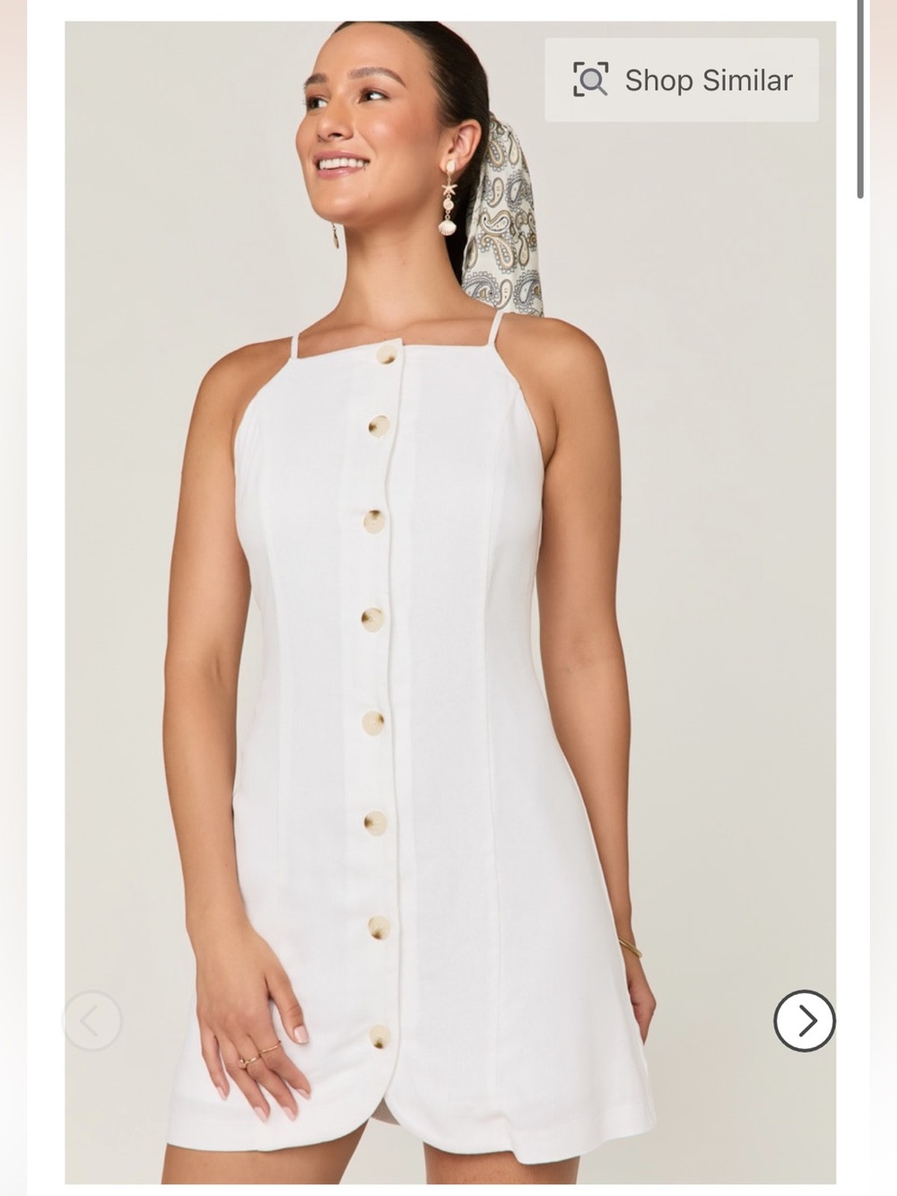 Francesca's White Button-Front Dress